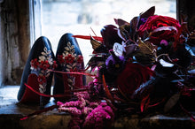 Load image into Gallery viewer, Black Satin With 'Cherry Blossom'