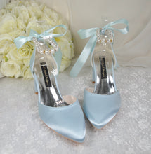 Load image into Gallery viewer, Light Blue Satin Bridal Shoes