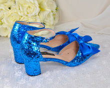 Load image into Gallery viewer, Rock Glitter Block Heel Sandals with FRONT BOW | Other Colours | 5cm or 7cm Heel