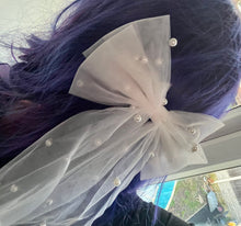 Load image into Gallery viewer, Pearl Tulle Hair Bow