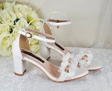 Load image into Gallery viewer, Floral Block Heel Bridal Shoes | 2cm, 4.5cm or 7cm Heel