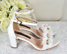 Load image into Gallery viewer, Floral Block Heel Bridal Shoes | 2cm, 4.5cm or 7cm Heel