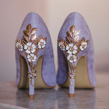 Load image into Gallery viewer, Lavender Suede with 'Cherry Blossom'