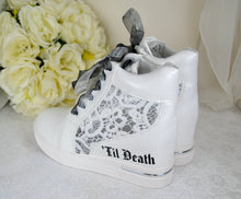 Load image into Gallery viewer, 'Till Death, Gothic, Alternative Bride Wedge Trainer