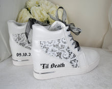 Load image into Gallery viewer, 'Till Death, Gothic, Alternative Bride Wedge Trainer