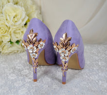 Load image into Gallery viewer, Lavender Suede with 'Cherry Blossom'