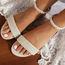 Load image into Gallery viewer, Pearl Flat Shoes | White or Ivory