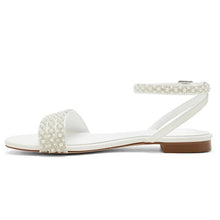 Load image into Gallery viewer, Pearl Flat Shoes | White or Ivory