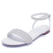 Load image into Gallery viewer, Pearl Flat Shoes | White or Ivory