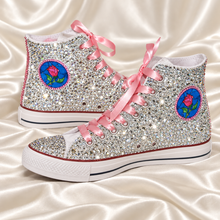 Load image into Gallery viewer, Personalised Crystal Converse Wedding Trainers – Enchanted Rose
