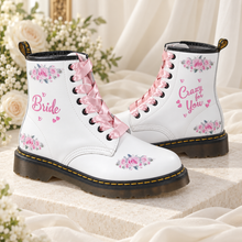 Load image into Gallery viewer, Personalised Floral Bridal Combat Boots – Custom Wedding Boots
