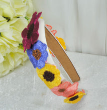 Load image into Gallery viewer, 3D Bright Floral Embroidered Headband: Flower Wedding Crown
