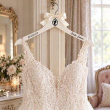 Load image into Gallery viewer, Personalised Wedding Dress Hanger – Bride &amp; Bridal Party
