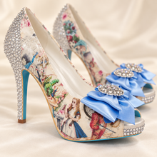 Load image into Gallery viewer, Alice in Wonderland Bridal Shoes | Crystal Heels | 8 cm or 10 cm
