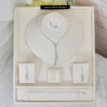 Load image into Gallery viewer, Bridal Jewellery Set: Teardrop Cubic Zirconia Necklace, Earrings &amp; Bracelet
