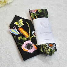 Load image into Gallery viewer, Embroidered Wildflower Pocket Squares &amp; Matching Tie: Secret Garden Wedding Necktie

