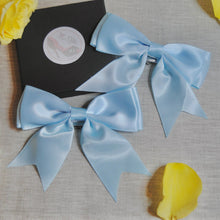 Load image into Gallery viewer, Rainbow Satin Bow Shoe Clips: Custom Bridal Wedding Accessory
