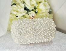 Load image into Gallery viewer, Handmade Pearl Clutch Bag: Elegant Bridal Wedding Purse
