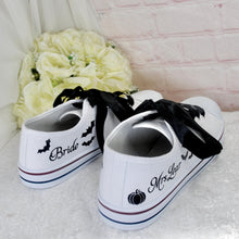 Load image into Gallery viewer, Personalised Halloween Wedding Sneakers: Themed Bridal Canvas Trainers
