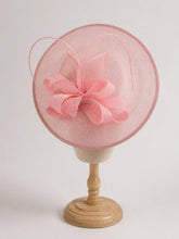Load image into Gallery viewer, Handmade Burgundy Large Fascinator - Navy, Pink, Orange, Green Sinamay Hat
