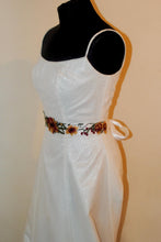 Load image into Gallery viewer, Floral Embroidered Bridal Belt: Autumn Flower Wedding Dress Sash
