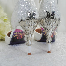 Load image into Gallery viewer, White Glitter Fairytale Bridal Shoes - UK4 - Ready to Dispatch
