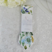 Load image into Gallery viewer, Embroidered Wildflower Mens Tie: Floral Wedding Necktie

