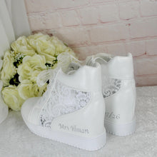 Load image into Gallery viewer, Personalised Wedge Heel Wedding Trainers
