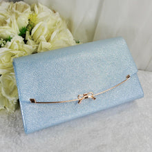 Load image into Gallery viewer, Handmade Textured Vegan Leather Clutch Bag with Bow | Bridal Handbag
