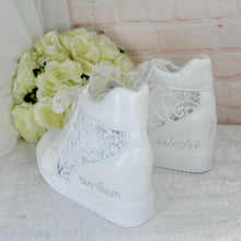 Load image into Gallery viewer, Personalised Wedge Heel Wedding Trainers
