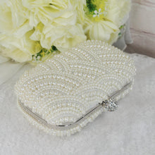 Load image into Gallery viewer, Pearl Clutch Bag: Ivory Cream Bridal Handbag
