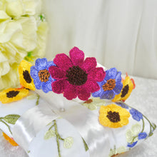 Load image into Gallery viewer, 3D Bright Floral Embroidered Headband: Flower Wedding Crown
