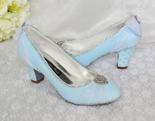 Load image into Gallery viewer, Cinderella Princess Costume Shoes: Something Blue Block Heel Bridal Pumps
