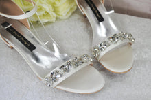 Load image into Gallery viewer, Ivory Satin Wedding Sandals - UK6 - Ready to Dispatch
