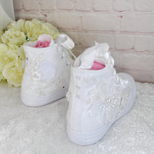 Load image into Gallery viewer, Embroidered Wedding Converse: High Top Bridal Shoes
