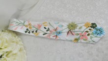 Load image into Gallery viewer, Embroidered Wildflower Mens Tie: Floral Wedding Necktie
