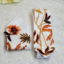 Load image into Gallery viewer, Embroidered Autumn flower Tie: Floral Necktie, Wedding Groom Groomsmen
