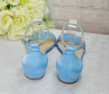 Load image into Gallery viewer, Something Blue Flat Bridal Sandals, Open Toe Wedding Shoes Size UK5/US7.5
