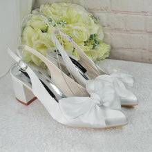 Load image into Gallery viewer, Block Heel Sling Backs with Bow
