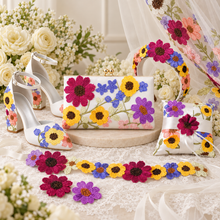 Load image into Gallery viewer, 3D Bright Floral Embroidered Bridal Belt: Flower Wedding Dress Sash
