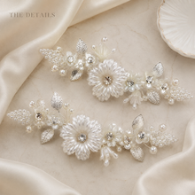 Load image into Gallery viewer, 3D Floral Bridal Shoe Clips – Pearl  Crystal Wedding Shoe Decorations
