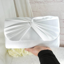 Load image into Gallery viewer, White Wedding Fascinator Hatinator &amp; Clutch Bag Set
