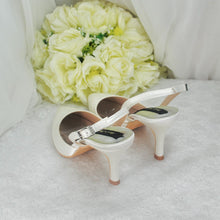Load image into Gallery viewer, Ivory Satin Slingback Bridal Shoes: Classic 7cm Heel Wedding Shoes • Size UK6/US8.5
