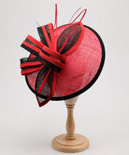 Load image into Gallery viewer, Sinamay Fascinator Hat with A Butterfly Bow Tie

