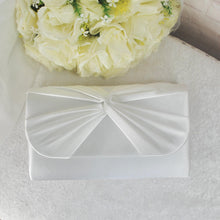 Load image into Gallery viewer, White Wedding Fascinator Hatinator &amp; Clutch Bag Set
