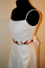 Load image into Gallery viewer, Floral Embroidered Bridal Belt: Orange Secret Garden Wedding Sash
