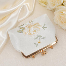 Load image into Gallery viewer, Luxury Bridal Embroidered Handbag: Floral Rose Clutch Bag with Strap
