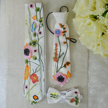 Load image into Gallery viewer, Embroidered Floral Tie: Secret Garden Wedding Necktie
