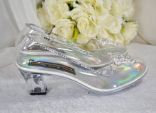 Load image into Gallery viewer, Cinderella Wedding Shoes: Crystal Glass Slippers, Transparent Block Heels
