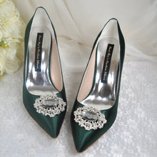 Load image into Gallery viewer, Pointed Toe Satin Bridal Shoes | Custom Colours | 8cm, 10cm, 12cm Heel | Large Sizes

